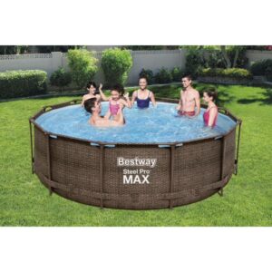Каркасный бассейн Bestway Steel Pro MAX Ротанг 56709 (366х100, с фильтр-насосом)