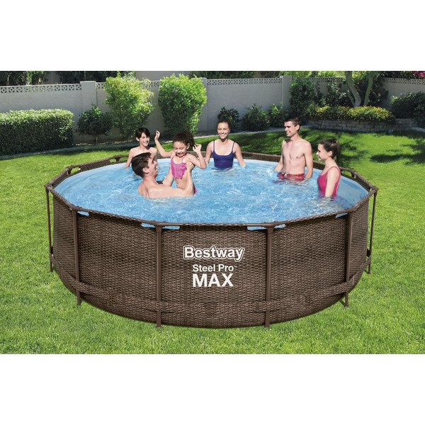 Каркасный бассейн Bestway Steel Pro MAX Ротанг 56709 (366х100, с фильтр-насосом)